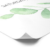 グリーン結婚ユーカリの歓迎サイン ポスター (角)