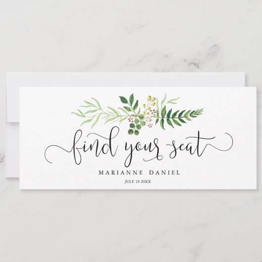 グリーン結婚リーが席の看板を見つけよう (正面)