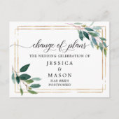 グリーン結婚リーが日程変更を延期 ポストカード (正面)