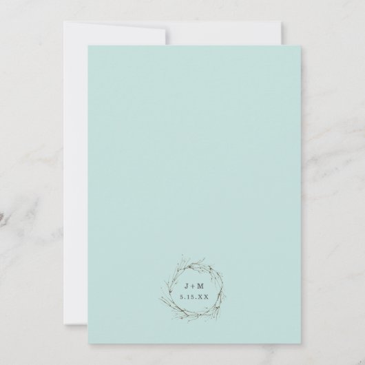 グリーン結婚リーのお祝いパーティーのみ 招待状 (裏面)