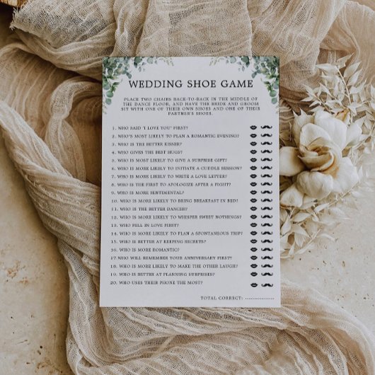 グリーン結婚リーのシューゲームテンプレート 招待状