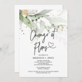 グリーン結婚リーの延期された計画変更 招待状 (正面/裏面)