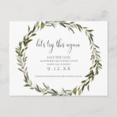 グリーン結婚リーの日付変更の発表 案内ポストカード (正面)