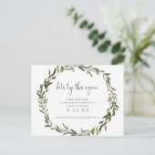 グリーン結婚リーの日付変更の発表 案内ポストカード (スタンド正面)