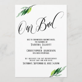 グリーン結婚リーは延期した"悪い"発表 招待状