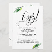 グリーン結婚リーは「おっと！」 発表 招待状 (正面/裏面)