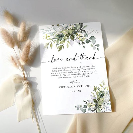 グリーン結婚リーサンキューカード サンキューカード