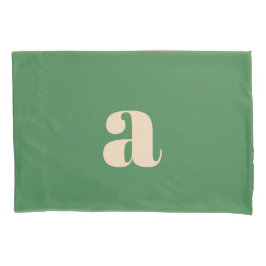 グリーン結婚レトロモダンイニシャル 枕カバー