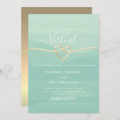 グリーン結婚仮想 招待状 (正面/裏面)