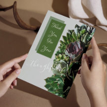 グリーン結婚吸汁性サンキューカード