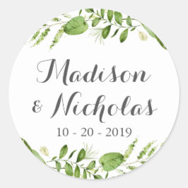 グリーン結婚封筒用シールシール ラウンドシール