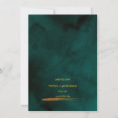 グリーン結婚式招待状アート 招待状 (裏面)