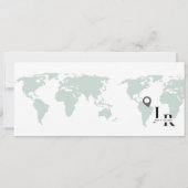 グリーン結婚式招待状搭乗パスチケット 招待状 (裏面)