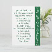 グリーン結婚式招待状 招待状 (スタンド正面)