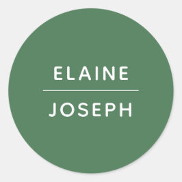 グリーン結婚無地ののクラシック丸ステッカー ラウンドシール