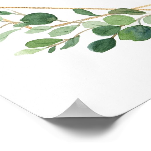 グリーン結婚金ゴールドの歓迎サインが楽しく ポスター (角)