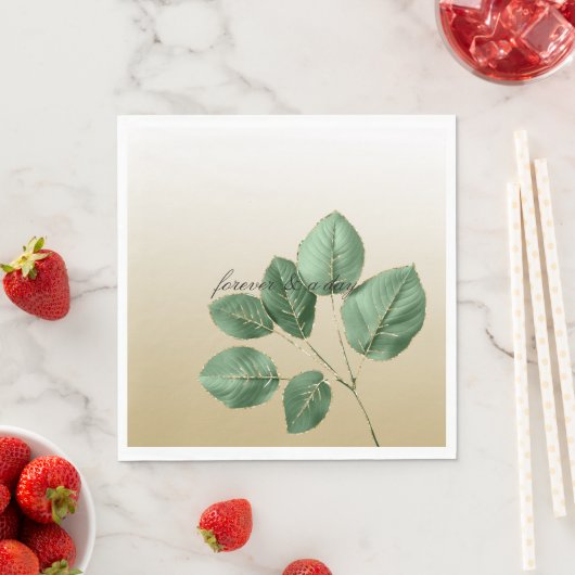 グリーン結婚金ゴールド離れの スタンダードランチョンナプキン (インサイチュ)