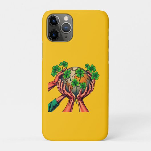 グリーン統一された- Shamrock Motion Globe Case-Mate iPhoneケース (裏)
