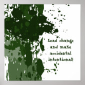 グリーン絵を描やる気を起こさせる(ばちゃばちゃ)跳ねる ポスター (正面)