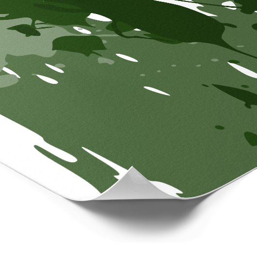 グリーン絵を描やる気を起こさせる（ばちゃばちゃ）跳ねる ポスター (角)