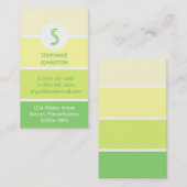 グリーン絵を描チモダンモノグラム個人通話 名刺 (正面/裏面)