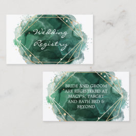 グリーン絵を描金ゴールドの結婚レジストリエンクロージャカード 名刺