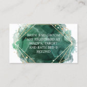 グリーン絵を描金ゴールドの結婚レジストリエンクロージャカード 名刺 (裏面)