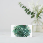 グリーン絵を描金ゴールドの結婚レジストリエンクロージャカード 名刺 (スタンド正面)