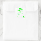 グリーン絵を描(ばちゃばちゃ)跳ねる スクエアシール (バッグ)