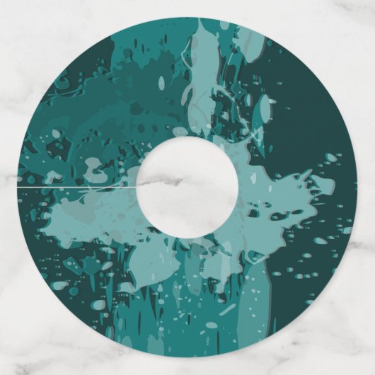 グリーン絵を描（ばちゃばちゃ）跳ねる-パーティー供給 –  ワイングラスタグ (正面)