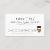 グリーン編集可能コーヒーハウススタンプロイヤリティカード ロイヤリティカード (裏面)