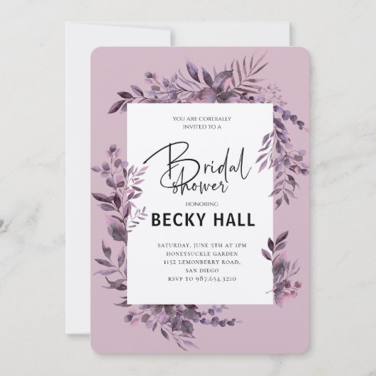 グリーン縁取りのウェディングシャワー招待状 招待状 (正面)