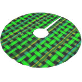 グリーン織りストライプパターンクリスマスホリデーギフト ブラッシュドポリエステルツリースカート (アングル)