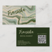 グリーン美しいエレガントメイクアップアーティスト。 名刺 (正面/裏面)