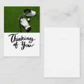 グリーン考えグラスの上のゴルフ ノートカード (正面/裏面)