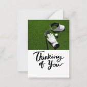 グリーン考えグラスの上のゴルフ ノートカード (正面)