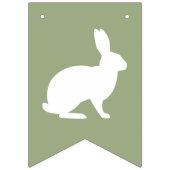 グリーン背景に白ウサギとHappy Easter バンティングフラッグ (第2の旗)