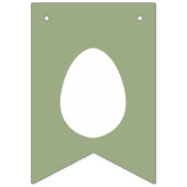 グリーン背景に白ウサギとHappy Easter バンティングフラッグ (第1の旗)