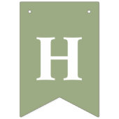 グリーン背景に白ウサギとHappy Easter バンティングフラッグ (第3の旗)