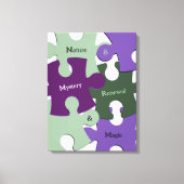グリーン自然リニューアルパープルミステリー魔法パズル キャンバスプリント (正面)
