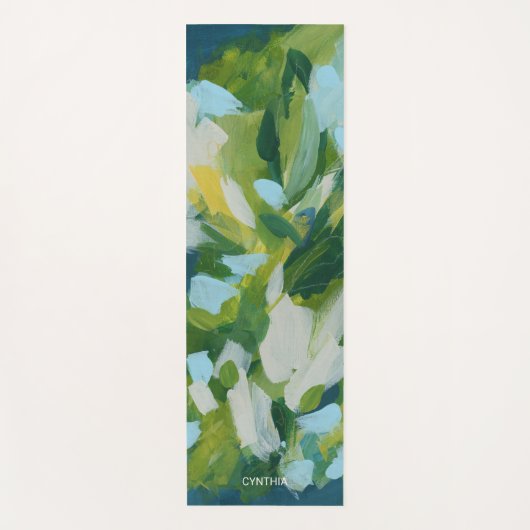 グリーン自然抽象芸術表現主義 ヨガマット (正面)