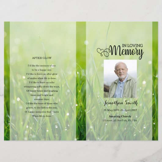 グリーン自然葬儀プログラムテンプレート (正面)