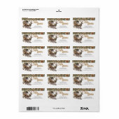 グリーン自然金ゴールドトナカイとキャリッジをトーン ラベル (フルシート)