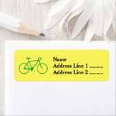 グリーン自転車シルエット差出人住所ラベル ラベル (インサイチュ)
