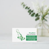 グリーン芝刈り機、芝生サー気にビス 名刺 (スタンド正面)