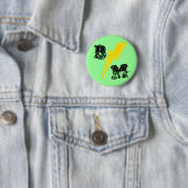 グリーン花婿介添人稲妻ボルトピン 缶バッジ (インサイチュ)