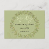 グリーン芸術的リースウォーターカラーアート エンクロージャーカード (正面)