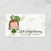 グリーン菓子ベーカー女性かわいい女の子 名刺 (正面)