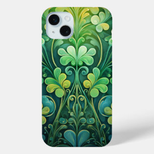 グリーン華美とアイルランドのシャムロックのシェード iPhone 15 MINIケース