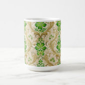 グリーン華美&金ゴールドアイルランドが花開く コーヒーマグカップ (中央)